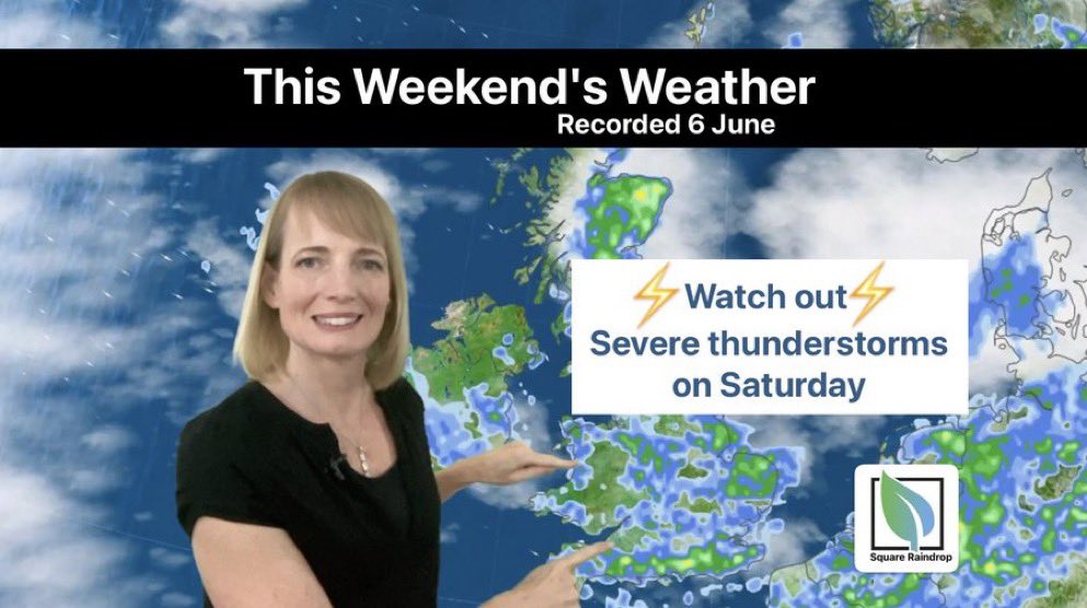 SqRaindrop's tweet image. Saturdays weather is looking a bit lively ⚡️😬⚡️
Here’s the forecast: 
🎥 youtu.be/LHsMzqfdlLU

#Weather #UKWeather #WeekendForecast