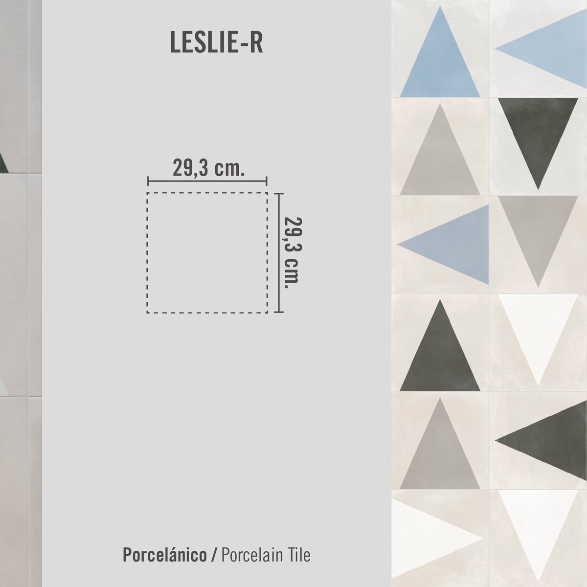 Stylish surfaces with different pieces and different laying options with the rectified porcelain stoneware Leslie-R 29,3x29,3cm, from the Pop Tile collection. ow.ly/zwMc50W2FOe #vives #floors #tileslovers #interiordesign #homerenovation #tiles #homedeco