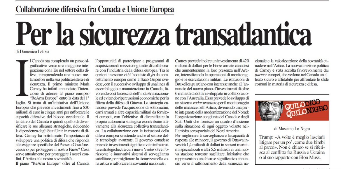 Domenico Letizia (@letiziado) on Twitter photo #Canada e #Unioneeuropea per la sicurezza #transatlantica
<a href="/LaRagione_eu/">La Ragione</a>
<a href="/DavideGiac/">Davide Giacalone</a> <a href="/fulviogiuliani/">Fulvio Giuliani</a> <a href="/CanadainItalia/">Ambasciata Canada</a> <a href="/Elissa_Golberg/">Elissa CAN</a> <a href="/Aless_Cattaneo/">Alessandro Cattaneo</a> <a href="/CBCOttawa/">CBC Ottawa</a> <a href="/TonyLoffreda/">Senator Tony Loffreda</a> <a href="/CanadaArmyRun/">Canada Army Run | Course de l'Armée du Canada</a> <a href="/SenateCA/">Senate of Canada</a> <a href="/CanadianPM/">Prime Minister of Canada</a> <a href="/MarkJCarney/">Mark Carney</a> <a href="/ItalyinMontreal/">Italy in Montreal</a> <a href="/CTVCalgary/">CTV News Calgary</a> <a href="/MRIF_Quebec/">Relations internationales du Québec</a> <a href="/italyinvan/">Italy in Vancouver</a> #Canada e #Unioneeuropea per la sicurezza #transatlantica
<a href="/LaRagione_eu/">La Ragione</a>
<a href="/DavideGiac/">Davide Giacalone</a> <a href="/fulviogiuliani/">Fulvio Giuliani</a> <a href="/CanadainItalia/">Ambasciata Canada</a> <a href="/Elissa_Golberg/">Elissa CAN</a> <a href="/Aless_Cattaneo/">Alessandro Cattaneo</a> <a href="/CBCOttawa/">CBC Ottawa</a> <a href="/TonyLoffreda/">Senator Tony Loffreda</a> <a href="/CanadaArmyRun/">Canada Army Run | Course de l'Armée du Canada</a> <a href="/SenateCA/">Senate of Canada</a> <a href="/CanadianPM/">Prime Minister of Canada</a> <a href="/MarkJCarney/">Mark Carney</a> <a href="/ItalyinMontreal/">Italy in Montreal</a> <a href="/CTVCalgary/">CTV News Calgary</a> <a href="/MRIF_Quebec/">Relations internationales du Québec</a> <a href="/italyinvan/">Italy in Vancouver</a>
