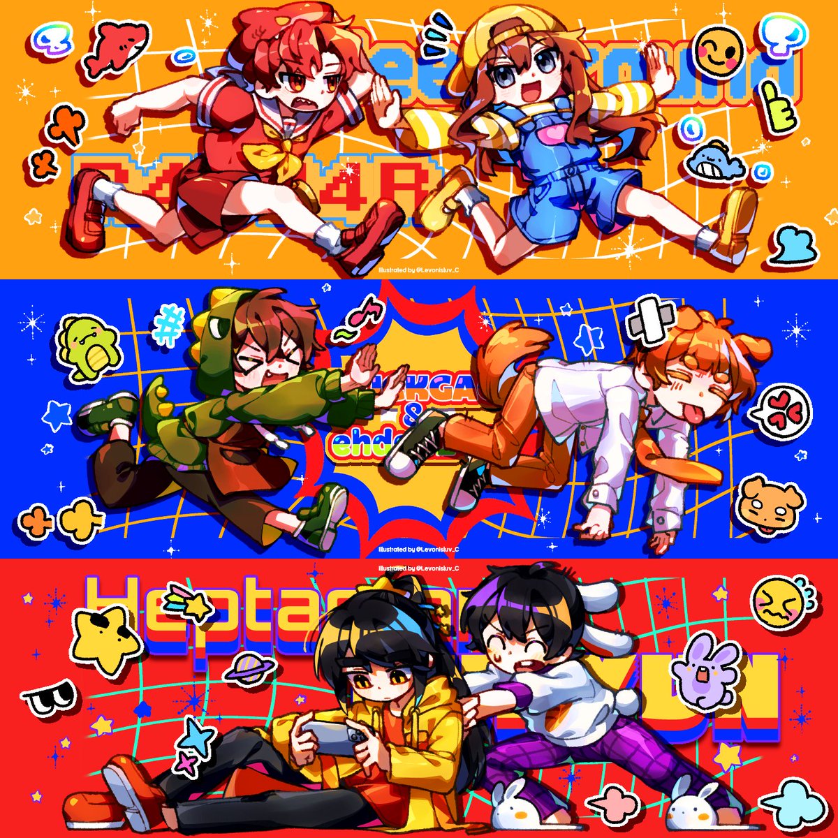 격조했습니다...🙂
커미션 샘플용으로 그려뒀던 바다조&amp;부산조&amp;원혐조 헤더를 배포합니다.
상식 내 자유로운 사용이 가능합니다!
출처는 이미지 내부에 적혀있으니 지우지만 말아주세요~
🐳🦈/🐕🦖/🐰⭐️

다운: drive.google.com/drive/folders/…