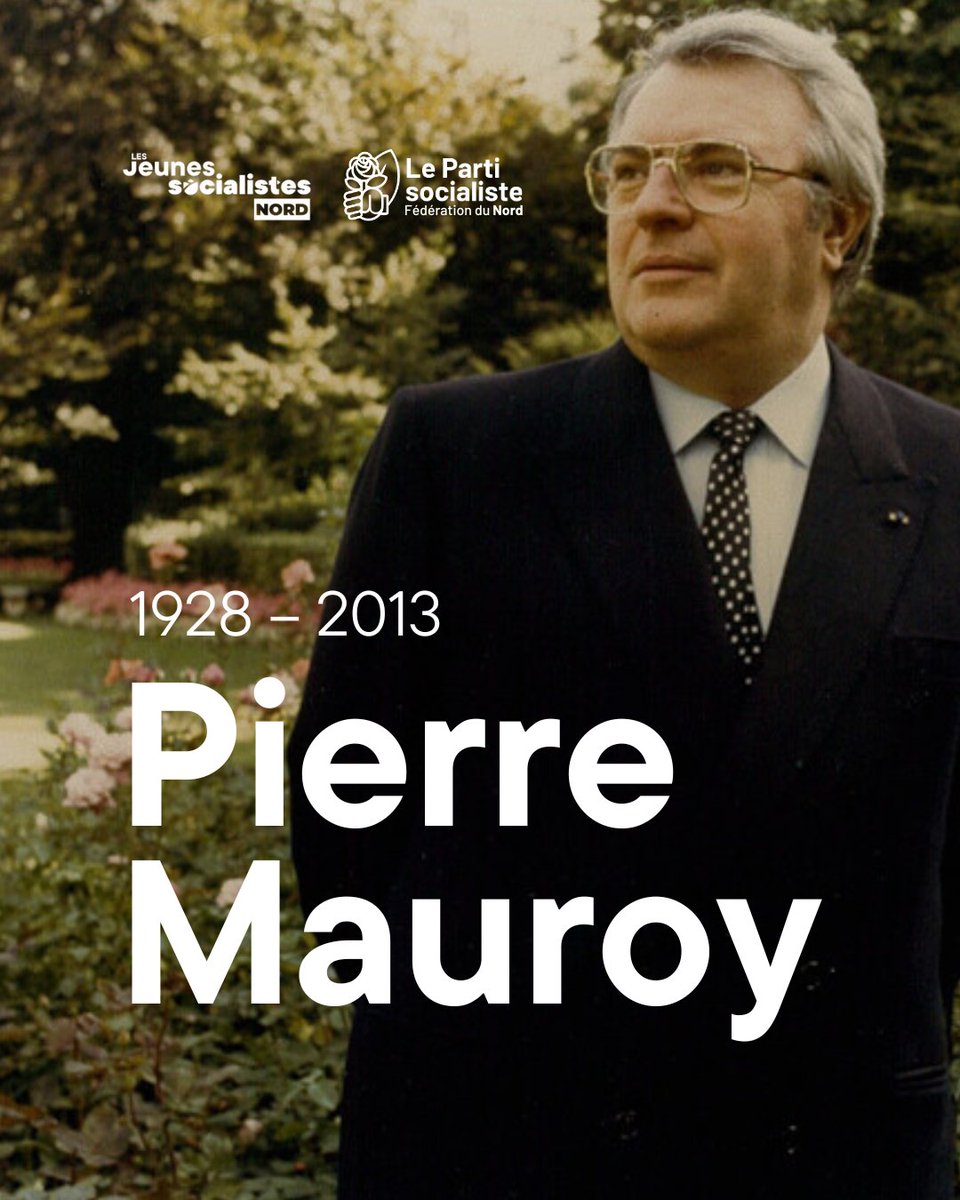 ⚫️ Il y a 12 ans, Pierre Mauroy nous quittait.

Ouvrier, maire visionnaire de Lille, Premier ministre de grandes réformes sociales, il a porté une gauche populaire, fidèle à ses valeurs et à sa parole.

Son souvenir reste, plus que jamais, vivant dans nos combats d’aujourd’hui.