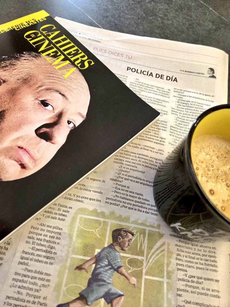 Sábados hitchockianos.

De regla, escuadra y cartabón.

De los haters del notable.

De resaca emocional.

Pero, sobre todo, de #CaféYPapel 

#PuesDicesTú
<a href="/rodrigocortes/">Rodrigo Cortés</a>
<a href="/ABC_Cultural/">ABC Cultural</a>