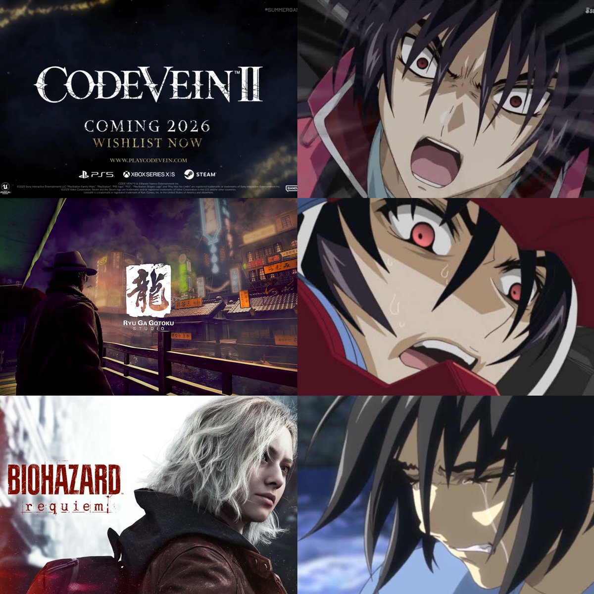 ── コードヴェイン2
── 龍が如くスタジオ最新作
── バイオ新作

なんで…なんでゴッドイーターじゃねえんだよ！！！！！！！！！！