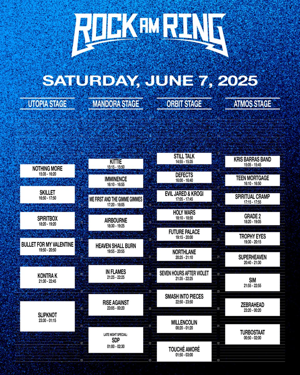 Live Rock am Ring. Utopia Stage on Live Stream. Today 🤘🏻🎸

m.bild.de/specials/rock-…

<a href="/nothingmorerock/">NOTHING MORE</a> <a href="/skilletmusic/">Skillet</a> <a href="/spiritboxband/">Spiritbox</a> <a href="/B4MVfever/">BulletForMyValentine</a> <a href="/KontraKDoberman/">Kontra K</a> <a href="/slipknot/">Slipknot</a> 

<a href="/BILD/">BILD</a> <a href="/rockamring/">Rock am Ring</a>