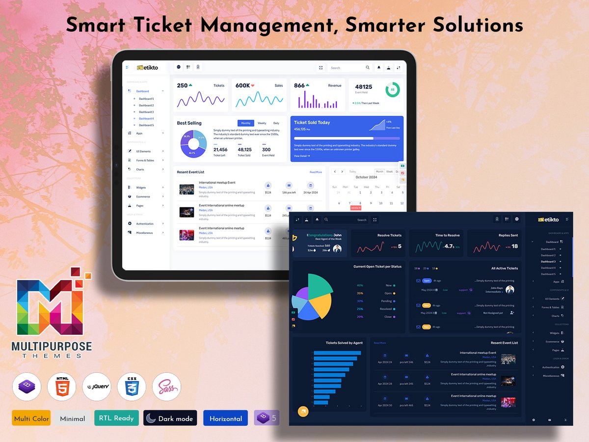 MultiStoreTheme's tweet image. Buy - themeforest.net/item/etikto-ad…
.
Track, manage, and prioritize customer support queries using our modern Bootstrap 5 support ticket dashboard. Perfect for CRM &amp;amp; helpdesk platforms.
.
#SupportDashboard #TicketingSystem #HelpdeskUI #CRMDashboard #AdminTemplate #Bootstrap5