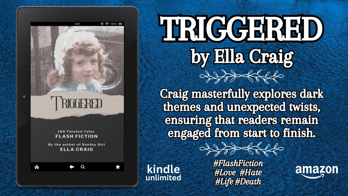 Ella Craig (@ellacraigwrites) on Twitter photo ๐๐ซ๐ข๐ ๐ ๐๐ซ๐๐ ๐๐ฒ ๐๐ฅ๐ฅ๐ ๐๐ซ๐๐ข๐
A feast of flash fiction.
100 short stories & tall tales of #love #hate #life #death & #humour!
Buy your copy from #Amazon or read for #free with #KindleUnlimited!
#FlashFiction #BookBoost #BooksWorthReading #ReadingCommunity ๐๐ซ๐ข๐ ๐ ๐๐ซ๐๐ ๐๐ฒ ๐๐ฅ๐ฅ๐ ๐๐ซ๐๐ข๐
A feast of flash fiction.
100 short stories & tall tales of #love #hate #life #death & #humour!
Buy your copy from #Amazon or read for #free with #KindleUnlimited!
#FlashFiction #BookBoost #BooksWorthReading #ReadingCommunity