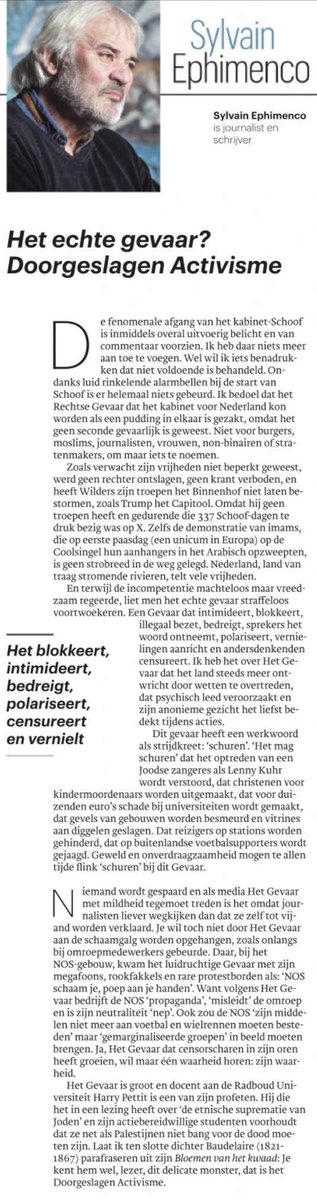 RVeelo's tweet photo. ‘Als media het doorgeslagen activisme met mildheid tegemoet treden is het omdat journalisten liever wegkijken dan dat ze zelf tot vijand worden verklaard.’ https://t.co/9Mtjexv3DU