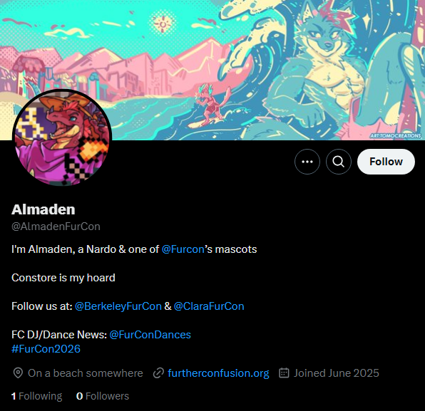 furcon's tweet image. Hey friends!
We’ve created a brand-new series of social media accounts just for our mascots, separate from official con news & updates!
Follow the FC Mascots now for all the adorable chaos, behind-the-scenes antics!
@AlmadenFurCon @berkeleyfurcon @ClaraFurCon