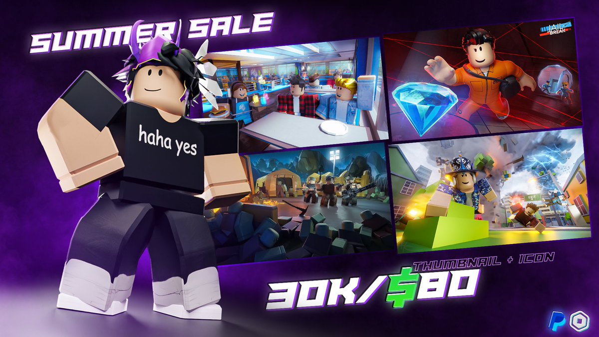 After a year long hiatus, I am officially re-opening my commissions for this summer!

Order through discord (hanshc) if possible, but I'll try to read my DMs here as well. Thanks again for your continued support! 💜

Link in bio for more info.

#Roblox #RobloxDev