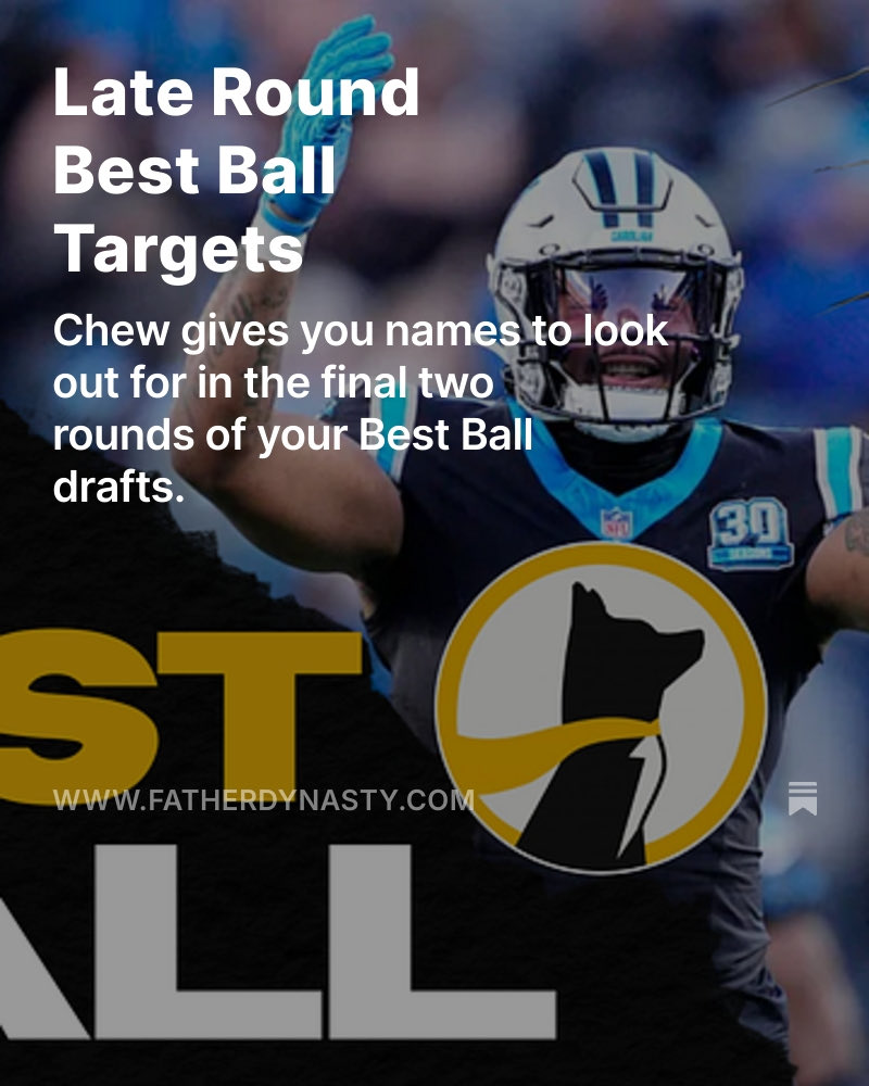 Chew Russell (@fatherdynasty) on Twitter photo Check out my previous article on some late round values in 🏈 Best Ball 🏈
👇🔗 Link in reply 🔗👇
#FantasyFootball #BestBall <a href="/UnderdogNFL/">Underdog NFL</a> Check out my previous article on some late round values in 🏈 Best Ball 🏈
👇🔗 Link in reply 🔗👇
#FantasyFootball #BestBall <a href="/UnderdogNFL/">Underdog NFL</a>