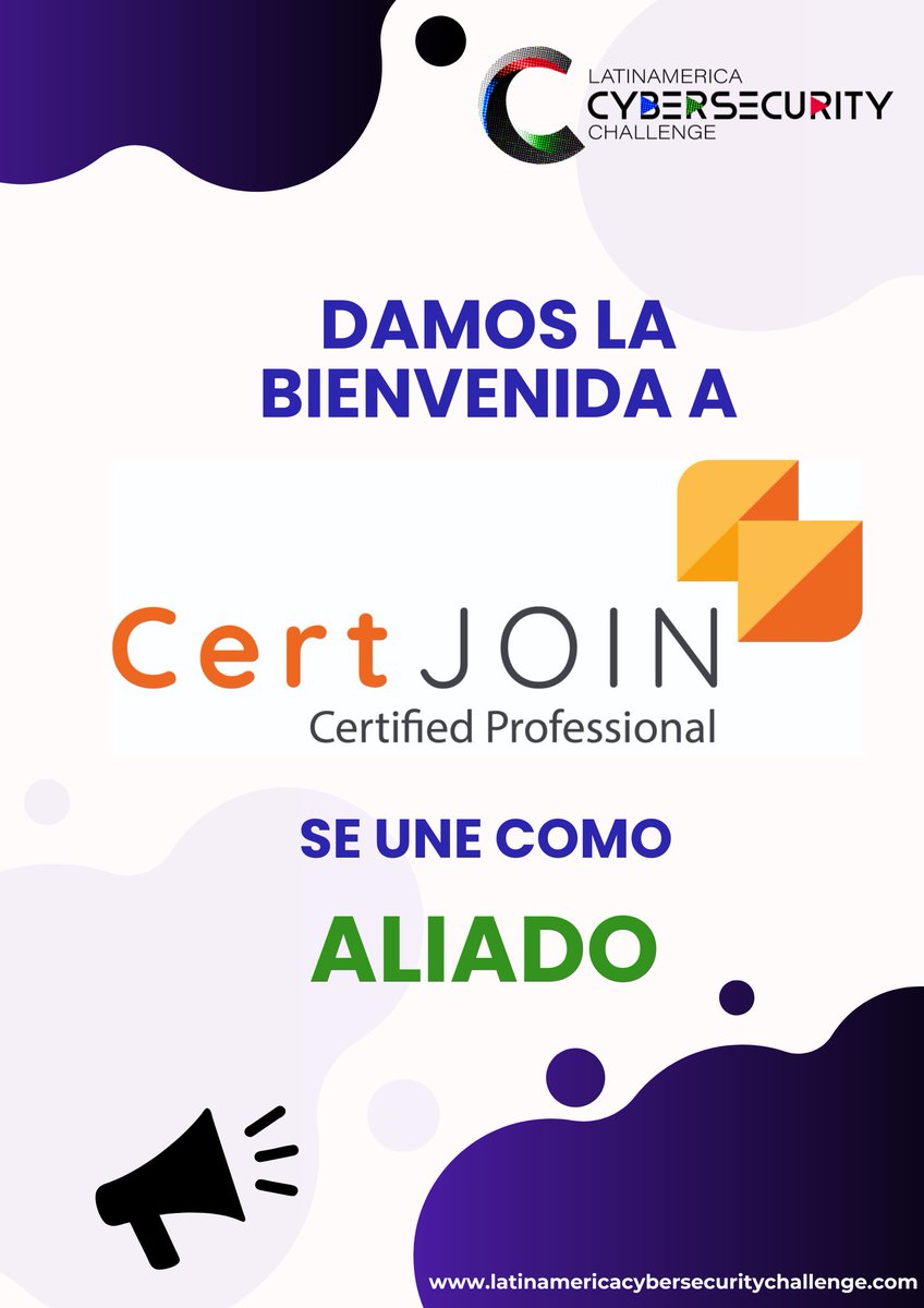 🎉 ¡Seguimos sumando aliados estratégicos al LatinAmerica Cybersecurity Challenge 2025! 🌎💻

Nos complace anunciar que <a href="/cert_join/">CertJoin</a>  se une como organización aliada para esta edición del LACC. Su compromiso con la formación se materializa en un aporte clave para los participantes