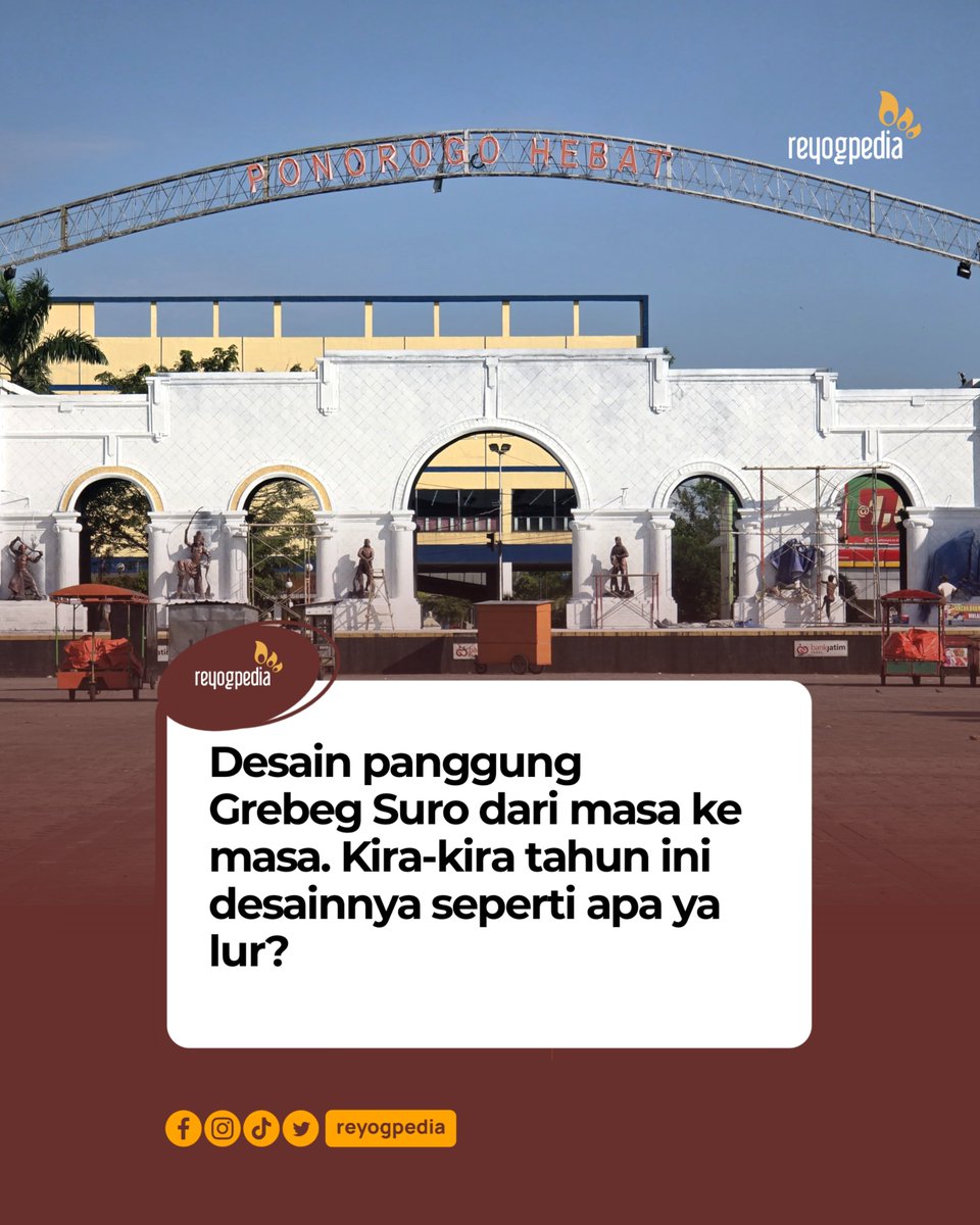 reyogpedia's tweet photo. 🎭 Transformasi Panggung Grebeg Suro Ponorogo 2010–2024 🎭
Dari tahun ke tahun, desain panggung utama Festival Nasional Reog Ponorogo di momen Grebeg Suro selalu hadir dengan nuansa yang istimewa dan mencerminkan kekayaan budaya lokal ✨ https://t.co/skOVfZXptG