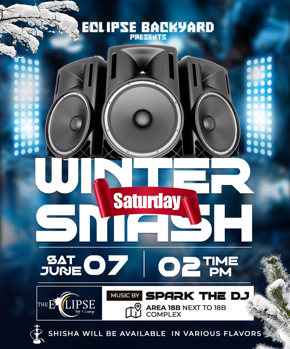 PlugKaunjika1's tweet photo. Today at Eclipse Backyard ๐ฅ๐ฅ๐ฅ
Winter Smash Saturday
Saturday 07 June 2025
2pm until you drop๐ซ
๐Area 18B Next to 18B Complex
#EclipseBackyard
#WinterSmash
#Area18B https://t.co/fRE1blPdgg