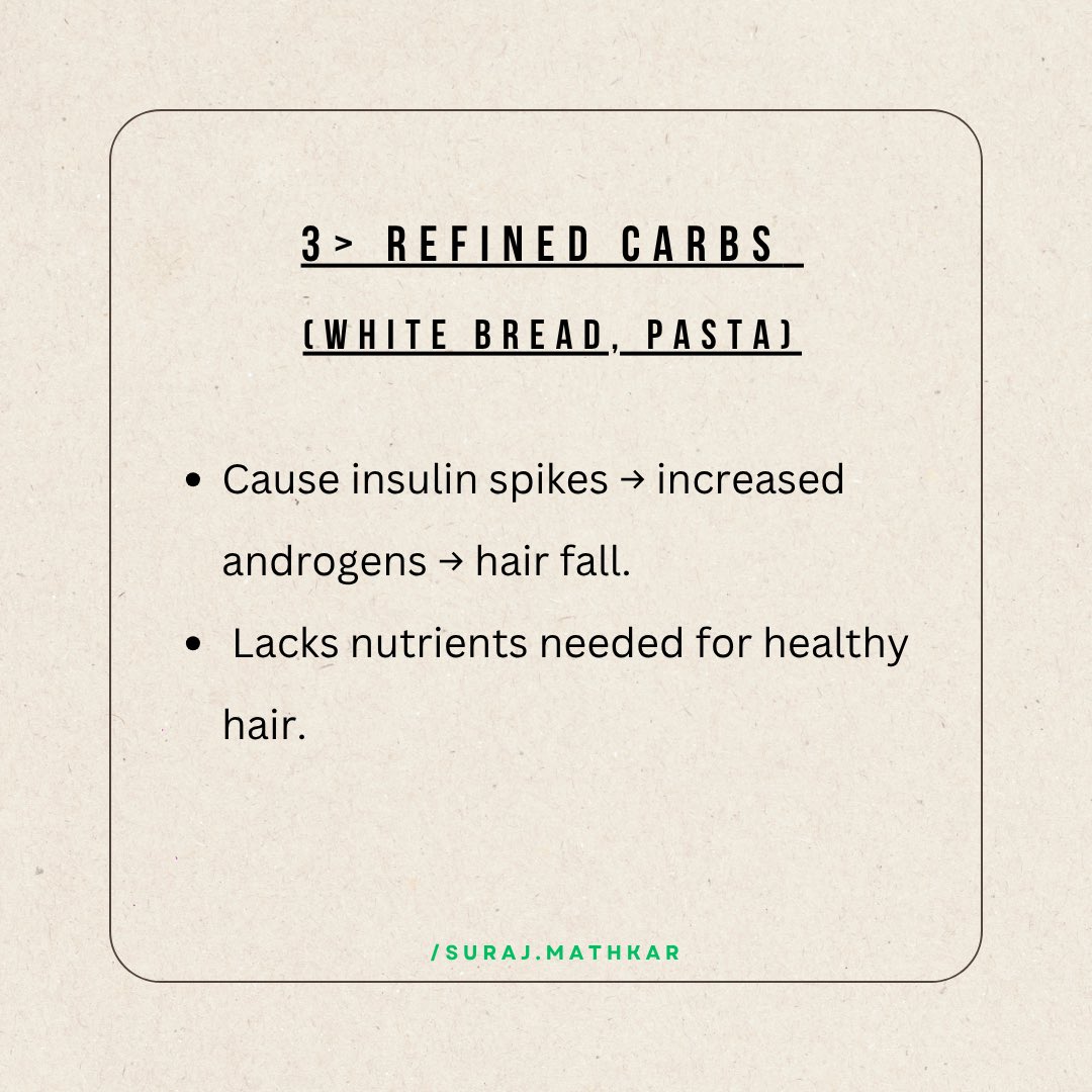 surajmathkar_'s tweet photo. 10 foods that secretly damage your hair 👀🍟
(And you thought it was just your shampoo)
Avoid these if you’re serious about healthy hair.
Part 2 drops tomorrow. Stay tuned. 🔥

#haircare https://t.co/jE4HDStD3r