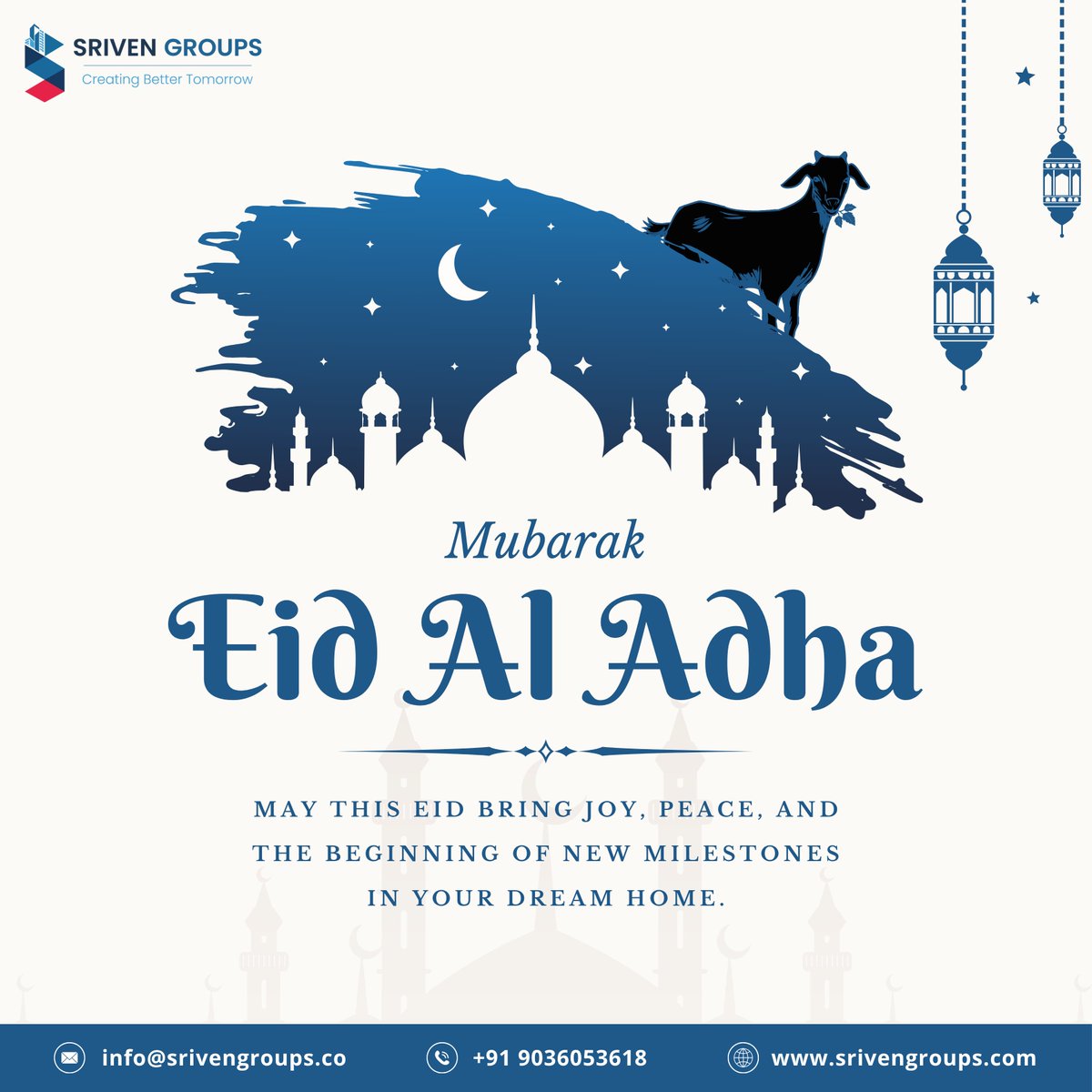 srivengroups's tweet photo. ✨Wishing you a blessed Eid al-Adha filled with love, generosity, and beautiful memories in your own space 🕌🏠
.
.
.
#EidAlAdha #EidMubarak #FestivalOfSacrifice #Celebration #BangaloreApartments #DreamHome #FestiveHomes #EidBlessings #AffordableHomes #RealEstate #PrimeLocation https://t.co/oJbgMh6W34