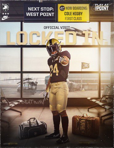 Cole Higby (@colehigby2026) on Twitter photo Blessed to say I will be at <a href="/ArmyWP_Football/">Army Football</a> for an official visit!
<a href="/Zaireanderson13/">Zaire Anderson</a> <a href="/CoachZackGoodFB/">Zachary Good</a> <a href="/MikeViti/">MIKE VITI</a> <a href="/CoachJuice17/">Coach Juice</a> <a href="/CoachJeffMonken/">Jeff Monken</a> <a href="/CoachBeaudry/">Mike Beaudry</a> <a href="/ZGold_WP/">Zach Gold</a> <a href="/SAReaganFball/">Reagan Football</a> <a href="/BDammone/">Along The Wire</a> <a href="/210Preps/">CountdownCityPreps</a> <a href="/PrepRedzone/">Prep Redzone ๐</a> <a href="/TXRecruits/">Texas Recruits</a> Blessed to say I will be at <a href="/ArmyWP_Football/">Army Football</a> for an official visit!
<a href="/Zaireanderson13/">Zaire Anderson</a> <a href="/CoachZackGoodFB/">Zachary Good</a> <a href="/MikeViti/">MIKE VITI</a> <a href="/CoachJuice17/">Coach Juice</a> <a href="/CoachJeffMonken/">Jeff Monken</a> <a href="/CoachBeaudry/">Mike Beaudry</a> <a href="/ZGold_WP/">Zach Gold</a> <a href="/SAReaganFball/">Reagan Football</a> <a href="/BDammone/">Along The Wire</a> <a href="/210Preps/">CountdownCityPreps</a> <a href="/PrepRedzone/">Prep Redzone ๐</a> <a href="/TXRecruits/">Texas Recruits</a>