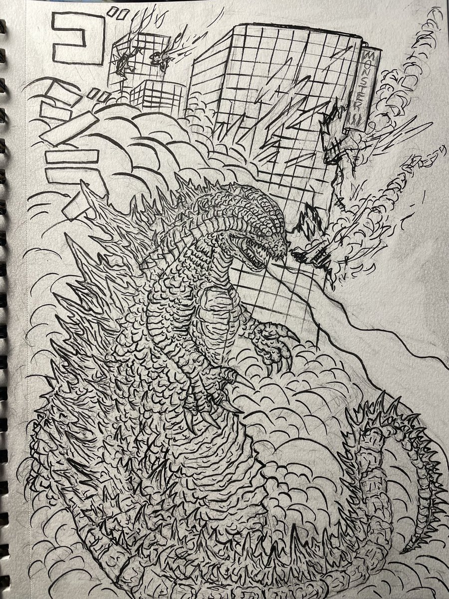 Ready for color. #Godzilla #kaiju #drawing #monsterverse #godzillaxkong #ゴジラ #怪獣 #jurassicworld #monster