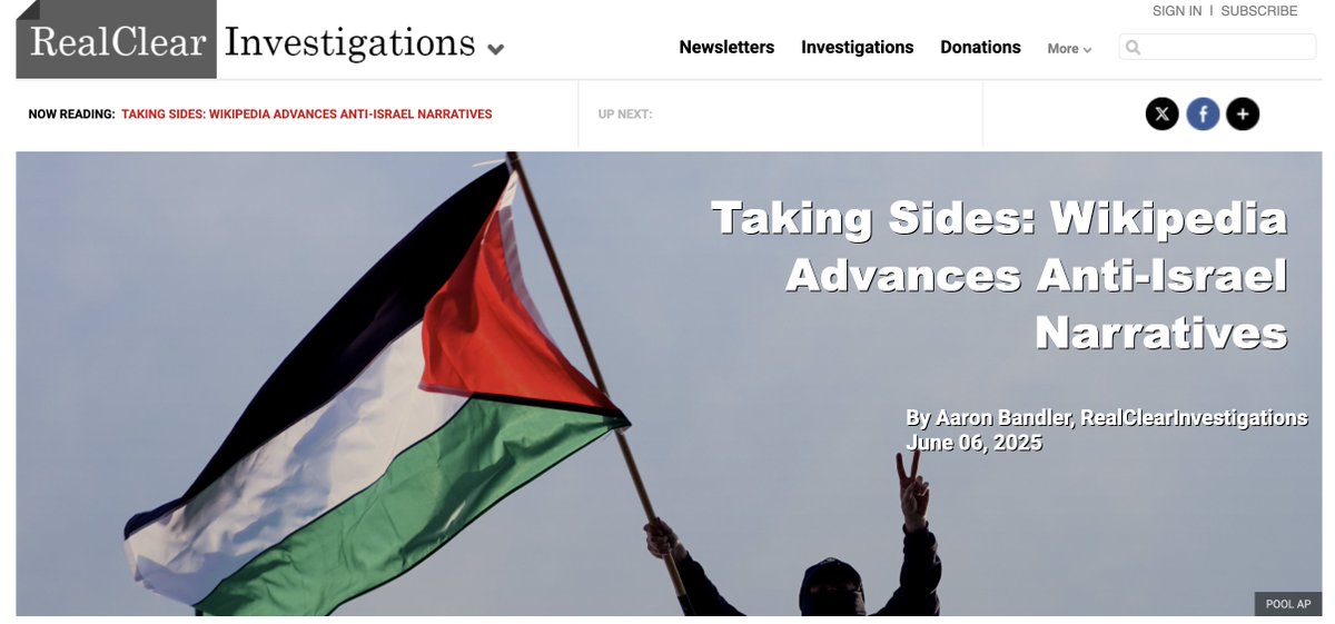 bandlersbanter's tweet image. Excited to announce that I've been published in @RCInvestigates about @Wikipedia!
Taking Sides: Wikipedia Advances Anti-Israel Narratives 🧵