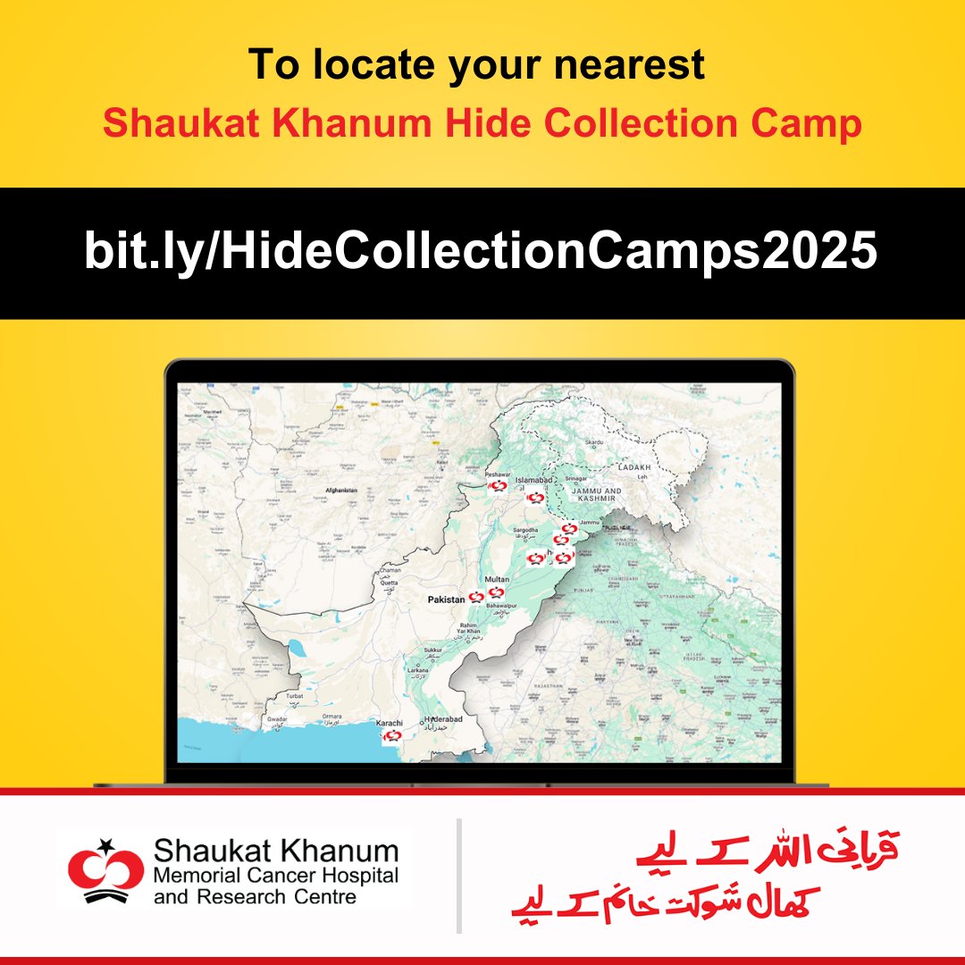 SKMCH's tweet photo. Google Maps now showcasing the Shaukat Khanum Hide Collection Camps!
Locate your nearest Shaukat Khanum Hide Collection Camp by clicking here: https://t.co/z7npKBvybT
#DonateHidesToSKMCH #KhalShaukatKhanumKayLeye #DonateHides #HideCollection #EidulAzha #SKMCH #Qurbani https://t.co/Y5Bmwr0lis