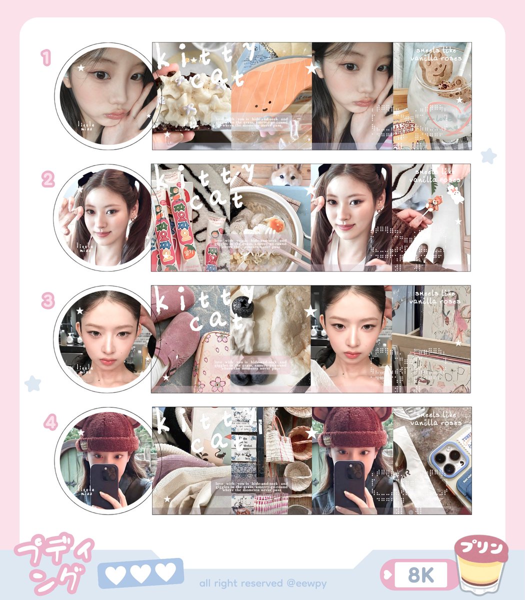 eewpy's tweet image. hi aku punya layout ready stock moodboard dayeon winter wony wonhee anna rei ningning 8k/each free retext ! #zonauang 🍅