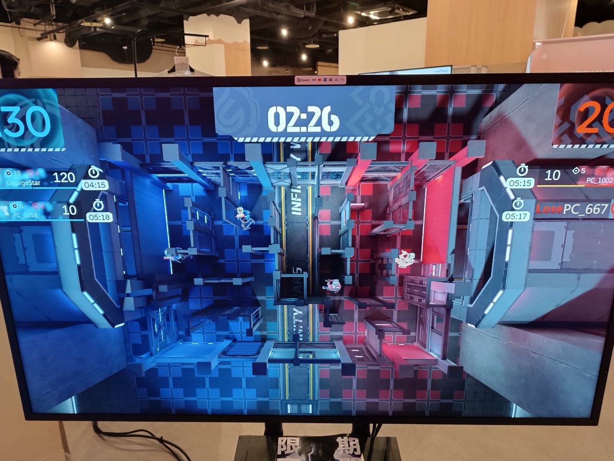 mimecure's tweet photo. 最大5vs5だと前より狭いのかな？仮想空間と現実空間の大きさリンクしてるのに、どうするんだろって思ったら、ちゃんとリアルサイズに合わせた新マップになってた。え、早すぎない？#vrbase_tokyo #infinitywars https://t.co/2Zm10T8HV0