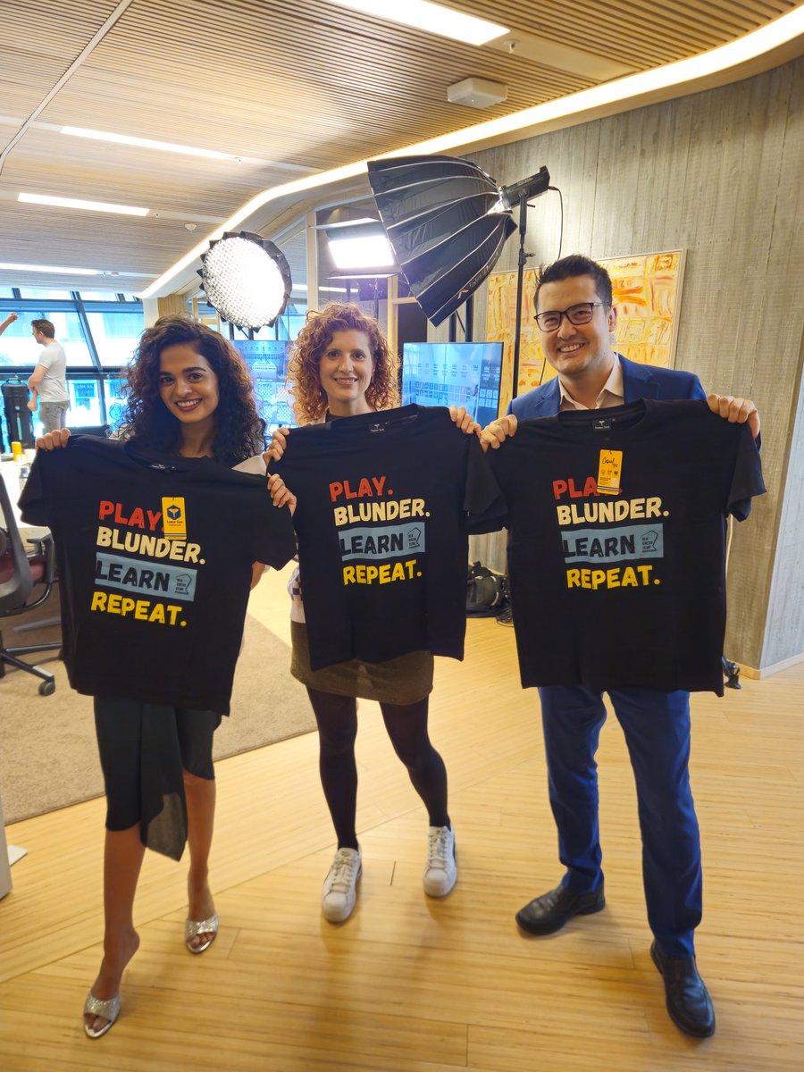 They noticed it back at World Chess Championship 2024… and now, at Norway Chess 2025, the full-circle moment happened.
We finally got to gift our tee — 'Play •Blunder•Learn•Repeat' — to the commentary trio we’ve loved listening to: <a href="/TaniaSachdev/">Tania Sachdev</a> <a href="/thelittlehat/">Jovanka Houska</a> <a href="/DavidHowellGM/">David Howell</a>