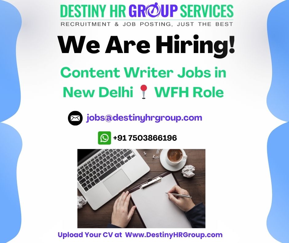 Destinyhrgroup's tweet image. Hiring Now: Content Writer Jobs in New Delhi WFH Roles 📍 (Office Location Mayur Vihar) (WFH/WFO/Hybrid)

4 - 6 yrs experience in Content Writing

destinyhrgroup.com/job/content-wr…

#contentwriterjobs #contentwriter #contentwriterjob #hiringnow #destinyhrgroup

WhatsApp at +91 7503866196