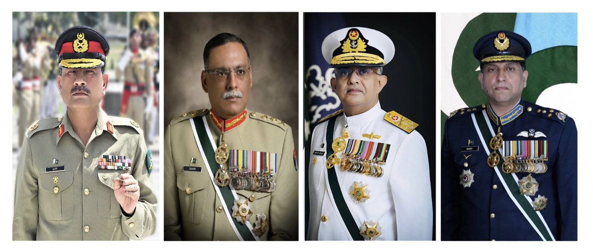 #ISPR - Eid Mubarak

On the auspicious occasion of #EidAlAdha, Field Marshal Syed Asim Munir, NI (M), Chief of Army Staff (#COAS), Chairman Joint Chiefs of Staff Committee, Chief of Naval Staff and Chief of Air Staff extend their profound felicitations to the people of #Pakistan