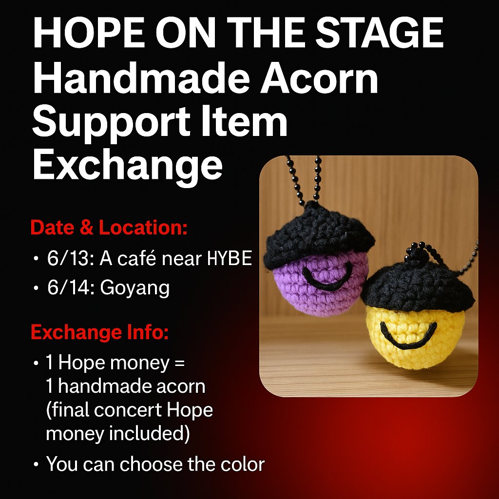 SinnyChang's tweet photo. 🌰 HOS Handmade Acorn and Hope Money Exchange
💸Accept Hope Money from world
📦DM me
🐿Wishing everyone great luck  an abundance of Hope money at the final concert!
#HOPE_ON_THE_STAGE_TOUR_FINAL #ARMY #acorn https://t.co/naVDzhhsxh