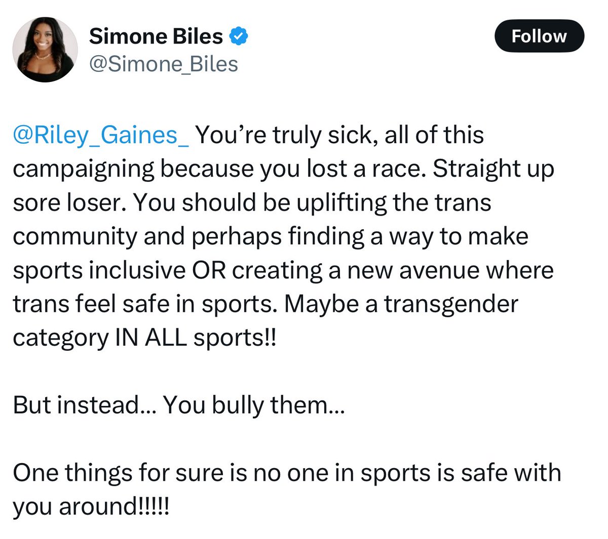 why didn't you compete against trans wo-MEN...