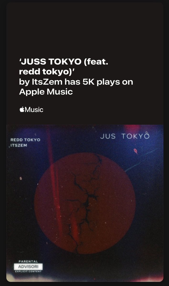 ZemsRecords's tweet photo. BREAKING: Atlanta rapper Redd Tokyo's 2023 release "Jus Tokyo" has just surpassed 5k streams on Apple Music
@2_.shel @applemusic 

#streams #rap #hiphop #music #artist #rapmusic #producer #newmusic #trap #rappers #beats #soundcloud #explorepage #musicproducer #atlanta https://t.co/Q9de7eEDbC
