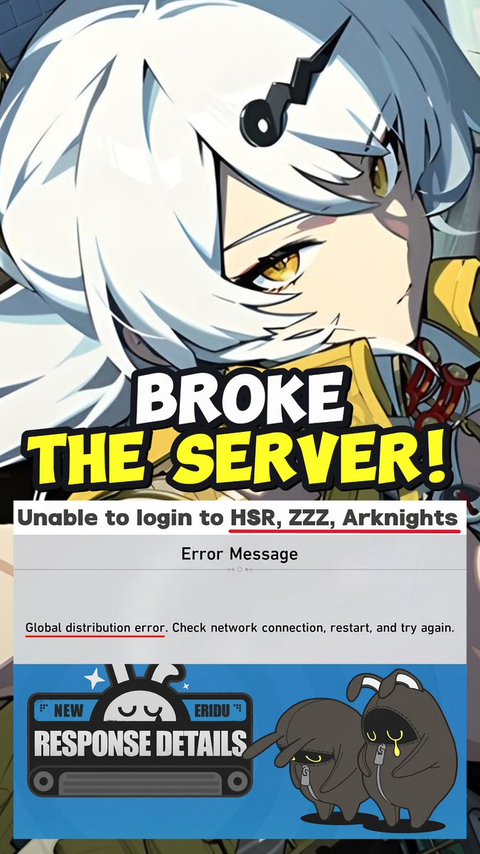 Zenless Anniversary CRASHED HSR and Arknights SERVERS?!
youtube.com/shorts/rECNbZG…
#ZenlessZoneZero