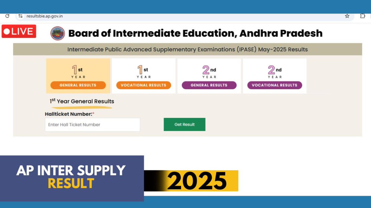 ieeducation_job's tweet image. BIEAP Inter first and second year IPASE May 2025 results out. Live updates here #Apinter #ipase
indianexpress.com/article/educat…