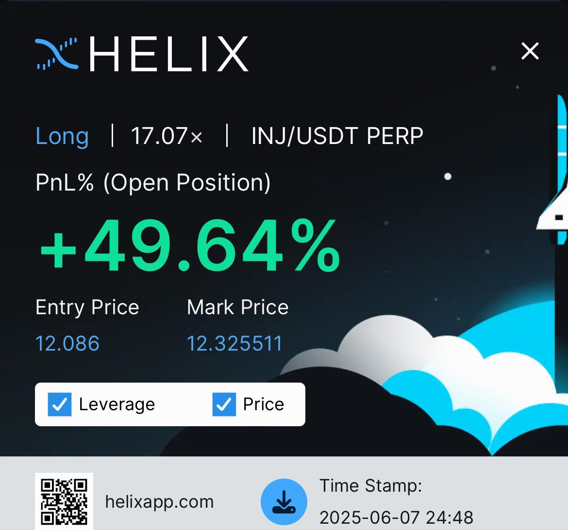 DegenPRMR's tweet photo. 26% is cute

injective and @HelixApp_ is very kewl https://t.co/awTY4kwStP