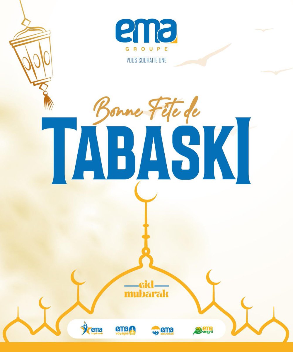 🌙 Bonne fête de Tabaski à toutes et à tous !

Que cette journée soit remplie de paix, de partage et de bénédictions pour vous et vos proches.

🤲 Groupe EMA vous souhaite une Tabaski joyeuse et pleine de sérénité.

#Tabaski2025 #GroupeEMA