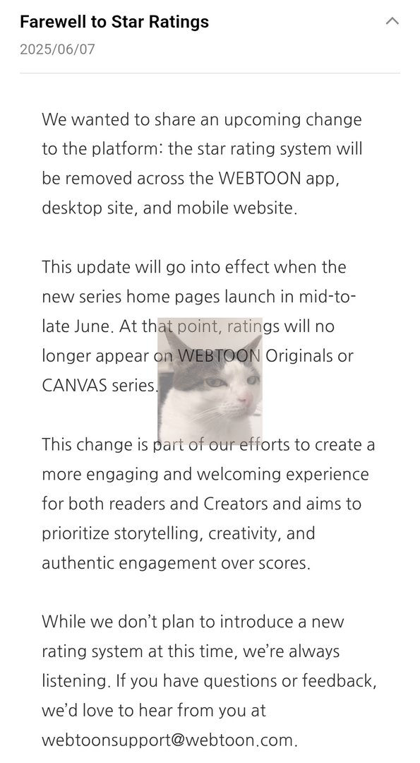 WEBCOMICFESS's tweet image. ada perubahan dari si ijo lagi guis. sistem rating ⭐️ yg ada di webtoon bakalan dihapus. berlakunya mulai pertengahan hingga akhir juni 2025. salah satu alasannya biar kita bisa lebih fokus ke cerita, bukan angka

menurut kalian gimana? 🛐