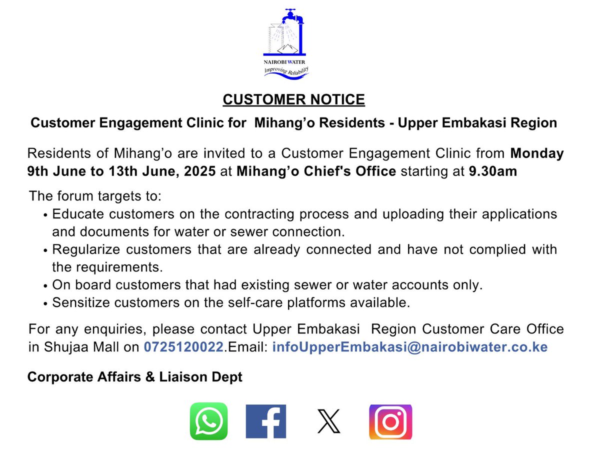 Nairobi Water (@nairobiwater) on Twitter photo 