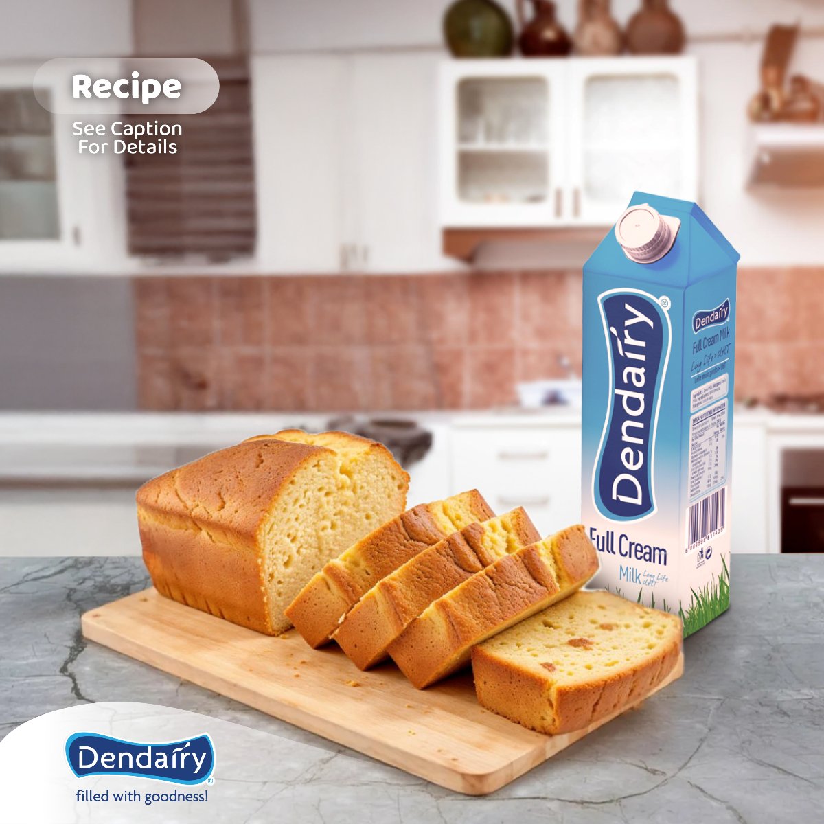 #DendairyRecipe of the Day
🍰 Vanilla Pound Cake
Ingredients:
1 cup (226g) unsalted butter, softened
1 ½ cups (300g) granulated sugar
4 large eggs, room temperature
2 cups (240g) all-purpose flour
½ tsp baking powder
½ tsp salt
½ cup (120ml) whole milk, room temperature
2 tsp