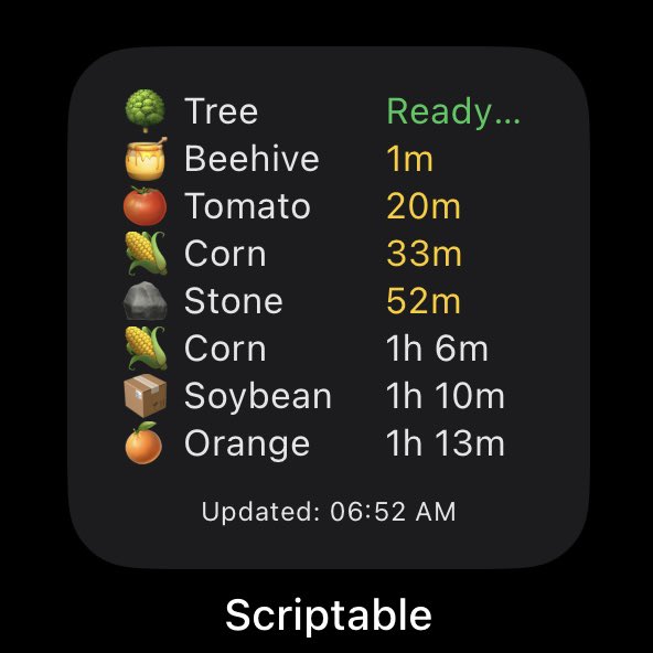 Yann_user's tweet image. 🌻 Sunflower Land iOS Widget
🧑🌾 See your crops, animals & more — right on your home screen!
📱 No login, super easy to use
🔄 Info updates every so often (Apple limits)
👉 github.com/UsernameYann/S…
#SunflowerLand #iOSWidget #Scriptable