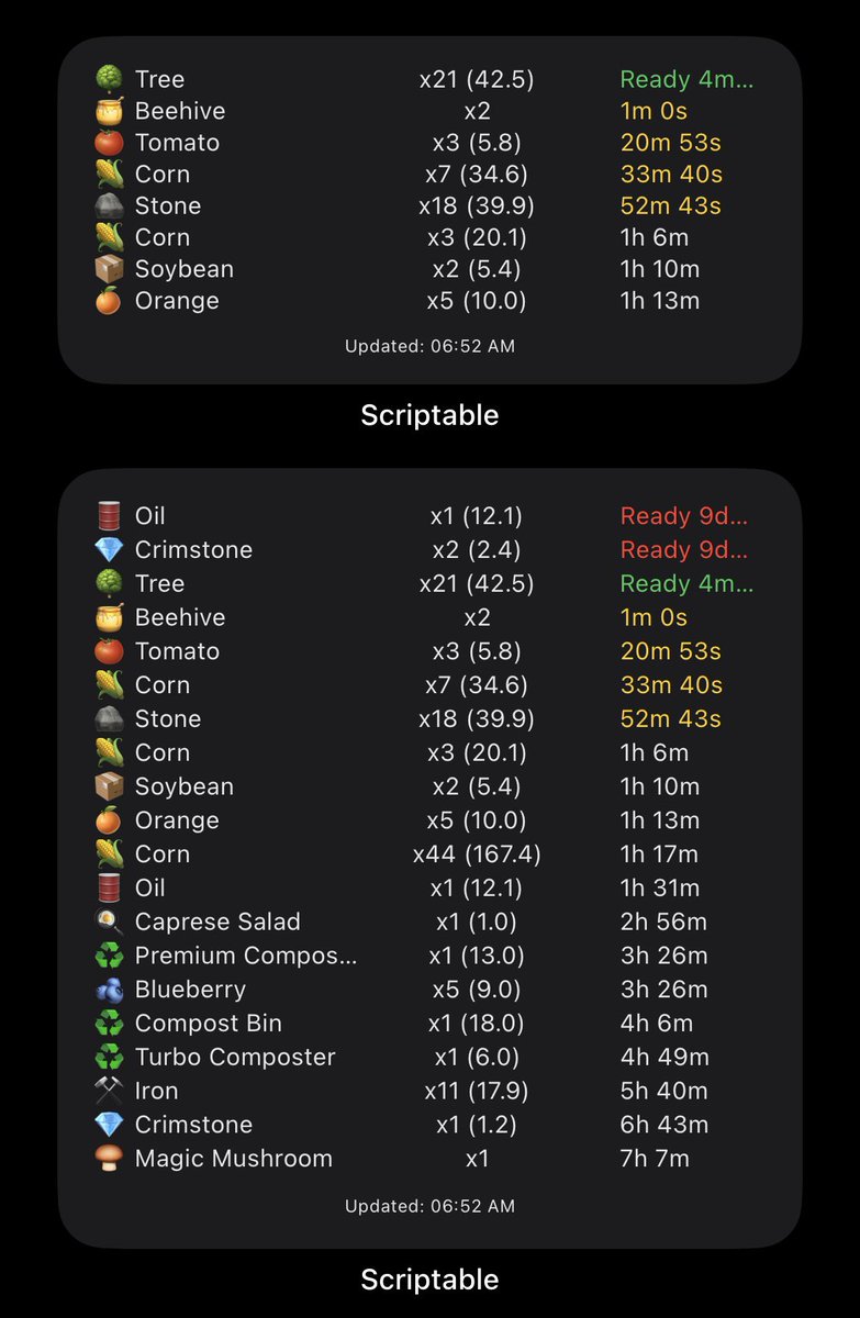 Yann_user's tweet image. 🌻 Sunflower Land iOS Widget
🧑🌾 See your crops, animals & more — right on your home screen!
📱 No login, super easy to use
🔄 Info updates every so often (Apple limits)
👉 github.com/UsernameYann/S…
#SunflowerLand #iOSWidget #Scriptable
