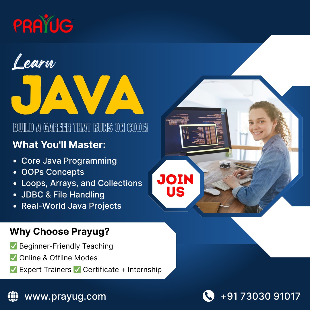 YugPra's tweet image. Learn JAVA with Prayug — Build a Career That Runs on Code!
✅ Online & Offline Classes
✅ Certificate + Internship Support
✅ Project-Based Learning
📞 Call us at +91 73030 91017
🌐 prayug.com
#Java #CodeWithJava #JavaProgramming #LearnToCode #TechTraining