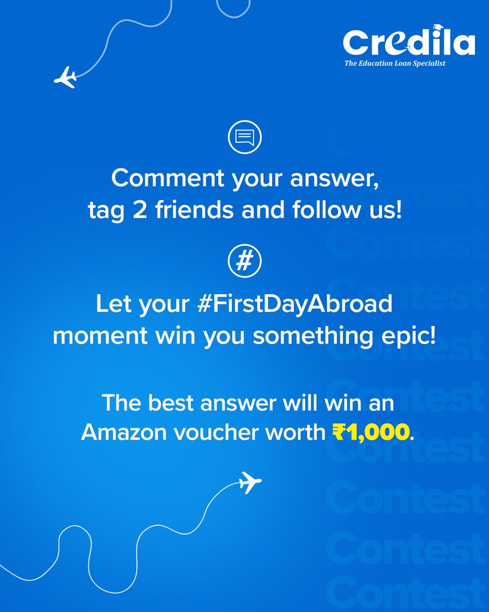 Your first few minutes abroad aren’t just about luggage and immigration; they’re the first real taste of freedom.
And tbh, that moment? Pure magic.
We’re celebrating that exact feeling with a fun giveaway!
 
#Credila #StudyAbroad #StudentLife #FreedomUnlocked #GiveawayAlert