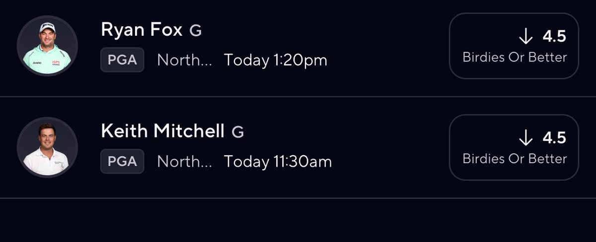 PureGrenade's tweet image. Early PGA Play Goodluck!!β
β
#prizepicks #underdog #sleeper #mlb #nba #betting #kbo #gambling #casino #money #rich #gaming #gamblingtwitter #gamblingx #nfl #fliff #potd #jockmkt #draftkings #thrivefantasy #CFB #NHL #Hardrock
