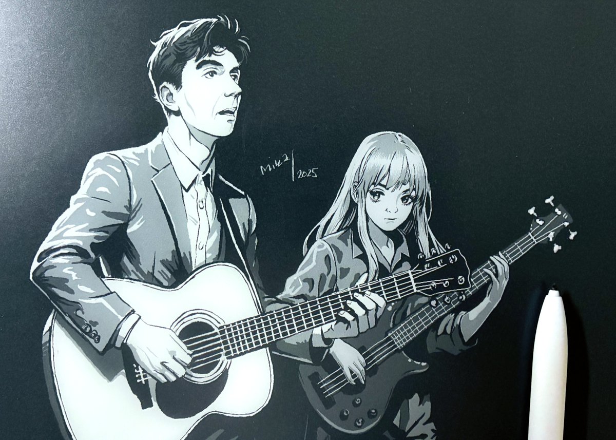 metacitizen's tweet image. Heaven (Stop Making Sense, 1984), e-ink #illustration #inkdrawing #TalkingHeads #reMarkablePaper #TheDailySketch