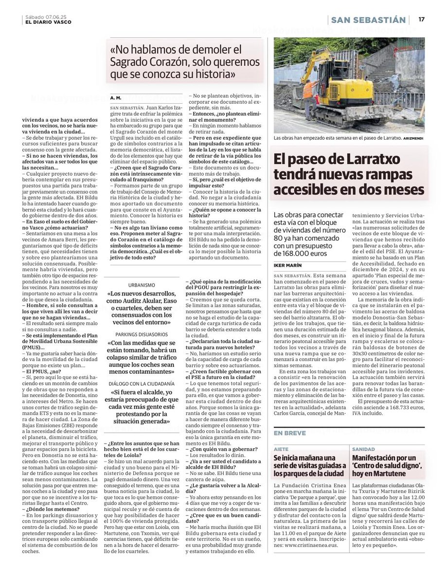 Juan Karlos Izagirre (@juankarizagirre) on Twitter photo 🗞️ Hoy me entrevista el <a href="/diariovasco/">El Diario Vasco</a> para valorar estos dos años de legislatura y mirar hacia el futuro.
«Goia está resignado; en dos años vamos a gobernar porque somos la única garantía de cambio»
diariovasco.com/san-sebastian/… 🗞️ Hoy me entrevista el <a href="/diariovasco/">El Diario Vasco</a> para valorar estos dos años de legislatura y mirar hacia el futuro.
«Goia está resignado; en dos años vamos a gobernar porque somos la única garantía de cambio»
diariovasco.com/san-sebastian/…