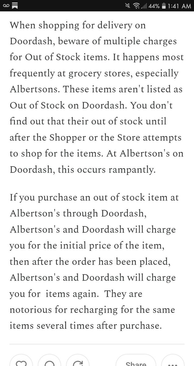 TheFabulousRee's tweet image. DoordashMulti-charges for Out of Stock Items

#doordash #Albertsons #overcharges
open.substack.com/pub/waritawinb…