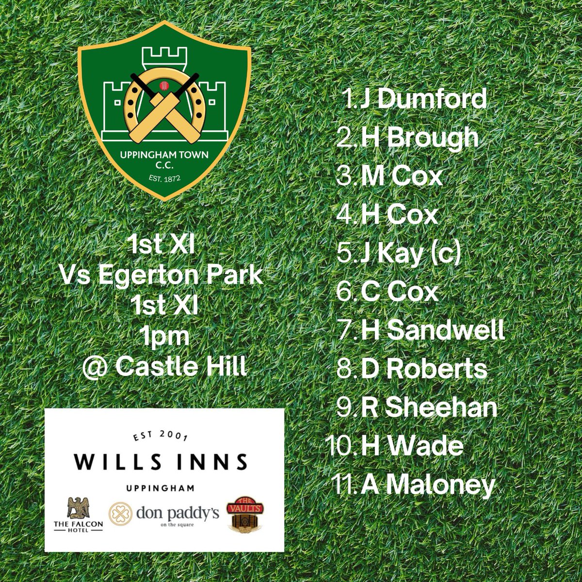 UTCC_'s tweet photo. Saturday League Line up - rain stay away🏏🌧️

1XI v @EGERTONPARKCC  (H)
2XI v @GreatGlenCC 1XI (A)
3XI v @BarkbyUnitedCC 3XI (A) Nevill Holt 

1XI Live on YouTube 📺
Bar open 2pm
Boundary Box teas &amp; hot food available 🥪🫖

#utcc #uppingham #rainstayaway #getthegameon https://t.co/e4GObZ9oUm
