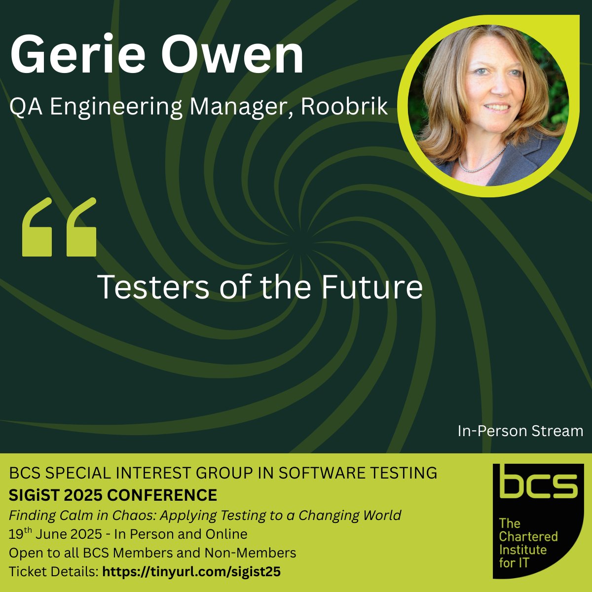 The Annual SIGiST Software Testing Conference is nearly upon us - Thursday 19th June!

We have a wealth of talented speakers presenting in-person and online - to get your tickets - please visit tinyurl.com/sigist25.

#sigist25