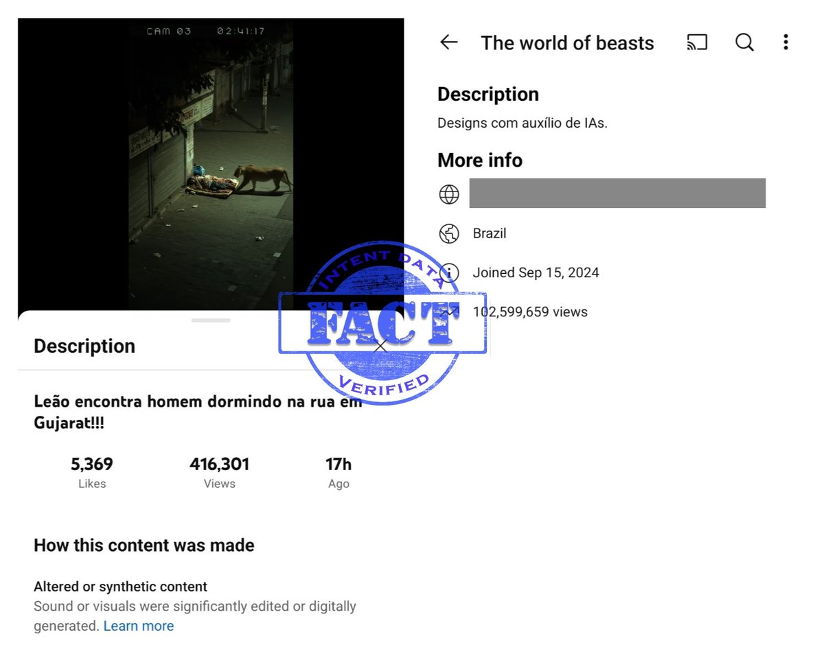 However, our investigation found that the video is not real, but an AI-generated creation. It was uploaded on YouTube by a Brazilian channel known for posting AI-generated content. Several visual inconsistencies point to its artificial nature, such as the text on the shop  (2/4)