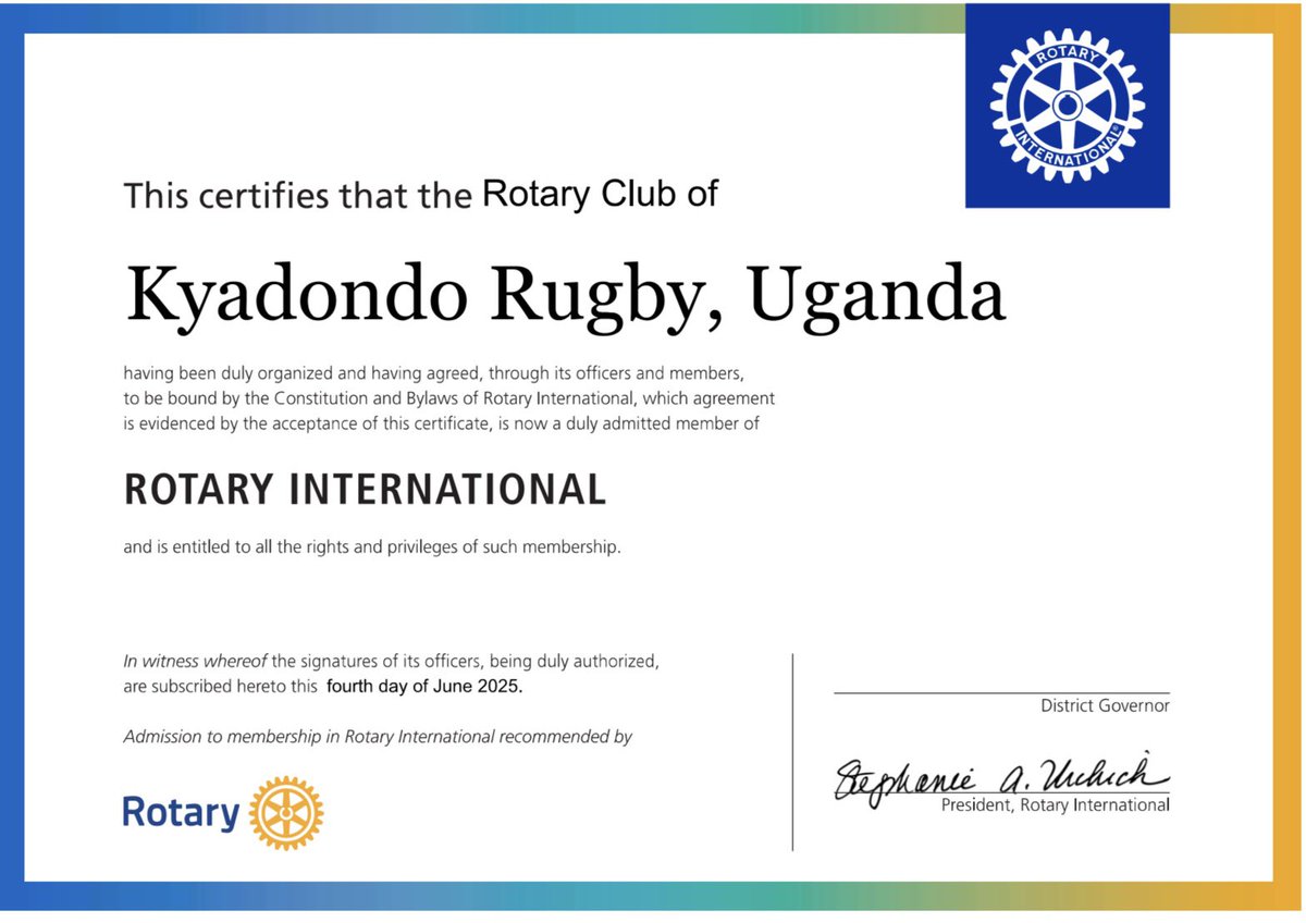 Denis Jjuuko (@denis_jjuuko) on Twitter photo Ladies and gentlemen, we have a new baby in <a href="/rotaryd9213/">Rotary District 9213</a>. If you are interested in rugby, sport, or generally serving above self , this your club. Meets every Thursday 6.00pm at Kyadondo Rugby Grounds. Happy to have been the midwife. <a href="/RotaryNaalya/">Rotary Club of Kampala-Naalya</a> <a href="/Rotary/">Rotary International</a> Ladies and gentlemen, we have a new baby in <a href="/rotaryd9213/">Rotary District 9213</a>. If you are interested in rugby, sport, or generally serving above self , this your club. Meets every Thursday 6.00pm at Kyadondo Rugby Grounds. Happy to have been the midwife. <a href="/RotaryNaalya/">Rotary Club of Kampala-Naalya</a> <a href="/Rotary/">Rotary International</a>